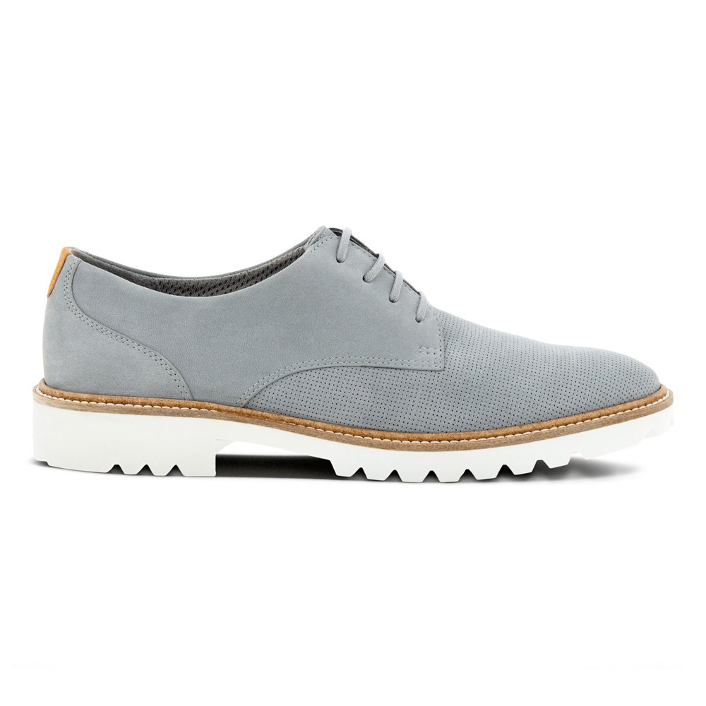 ECCO Womens Dress Shoes Grey - Modern Tailored Laced Derby - TDQ-172486